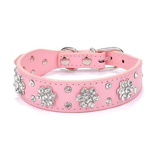 Sparkling Bling Rhinestone Pet Leash With Korean Velvet Comfort