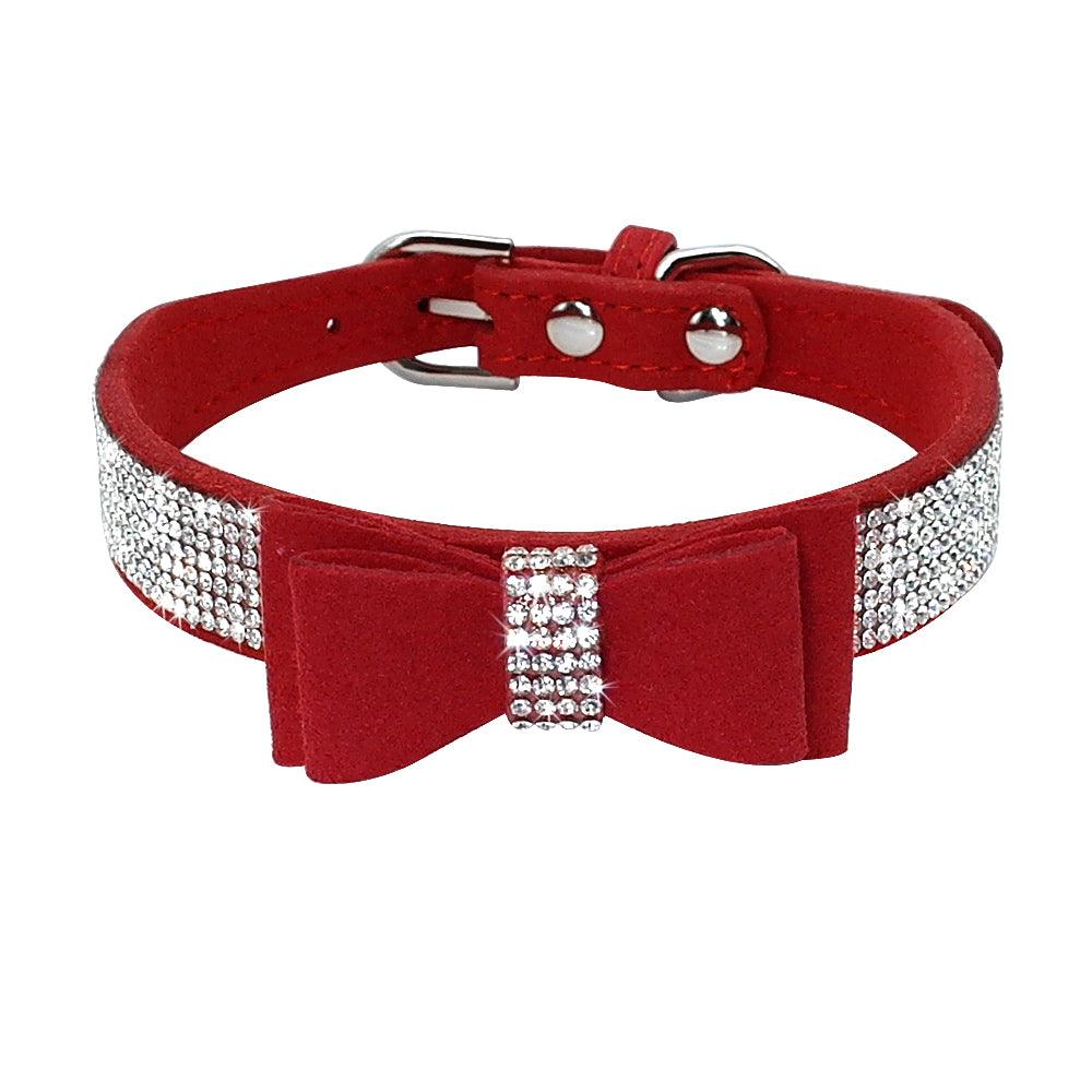 Sparkling Bling Rhinestone Pet Leash With Korean Velvet Comfort