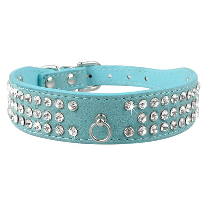Sparkling Bling Rhinestone Pet Leash With Korean Velvet Comfort