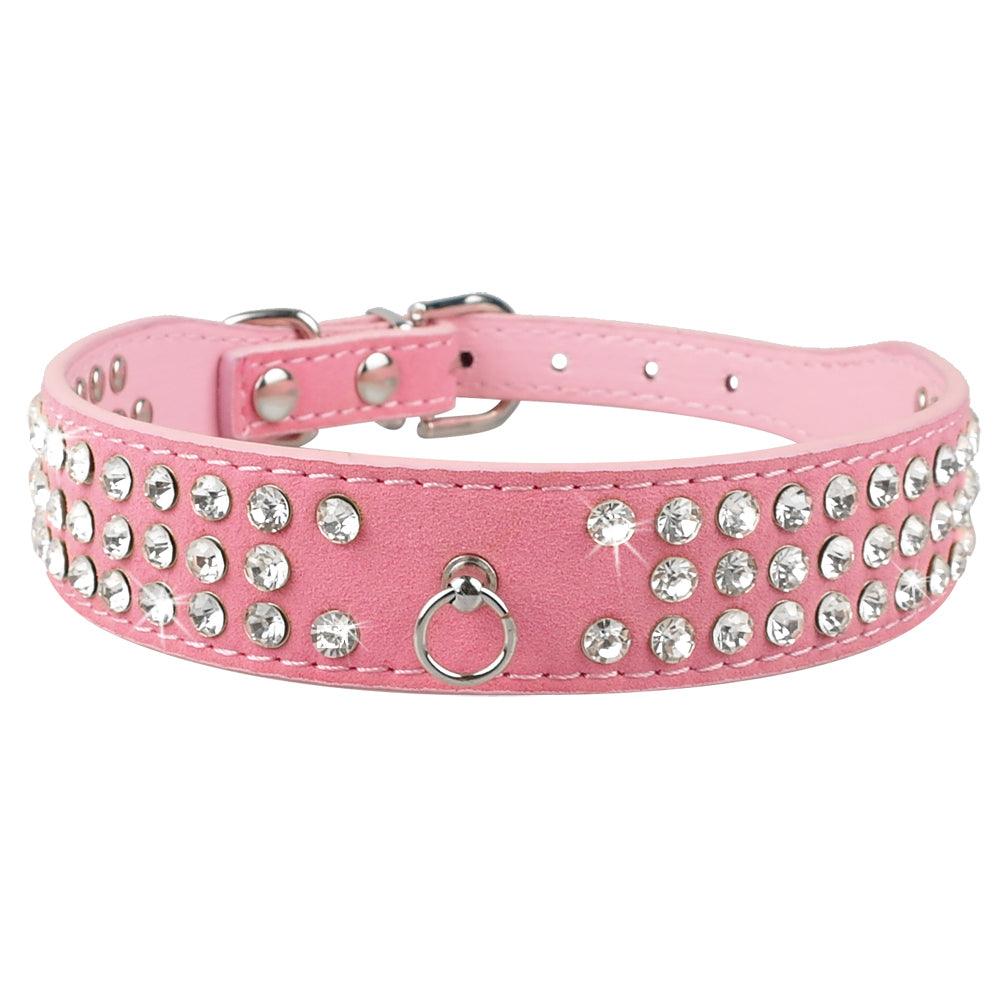 Sparkling Bling Rhinestone Pet Leash With Korean Velvet Comfort