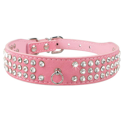 Sparkling Bling Rhinestone Pet Leash With Korean Velvet Comfort