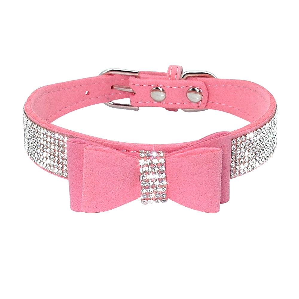 Sparkling Bling Rhinestone Pet Leash With Korean Velvet Comfort